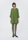 Robe Ross green in fluid crepe Cactus, Garnet, Lemon yellow TARA JARMON
