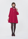 Robe Ross red in fluid crepe Cactus, Garnet, Lemon yellow TARA JARMON