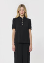 Tonino top black crepe Black, Lemon yellow, Off-white TARA JARMON