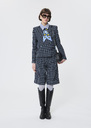 Vermeil Jacket navy blue with small checks Night TARA JARMON