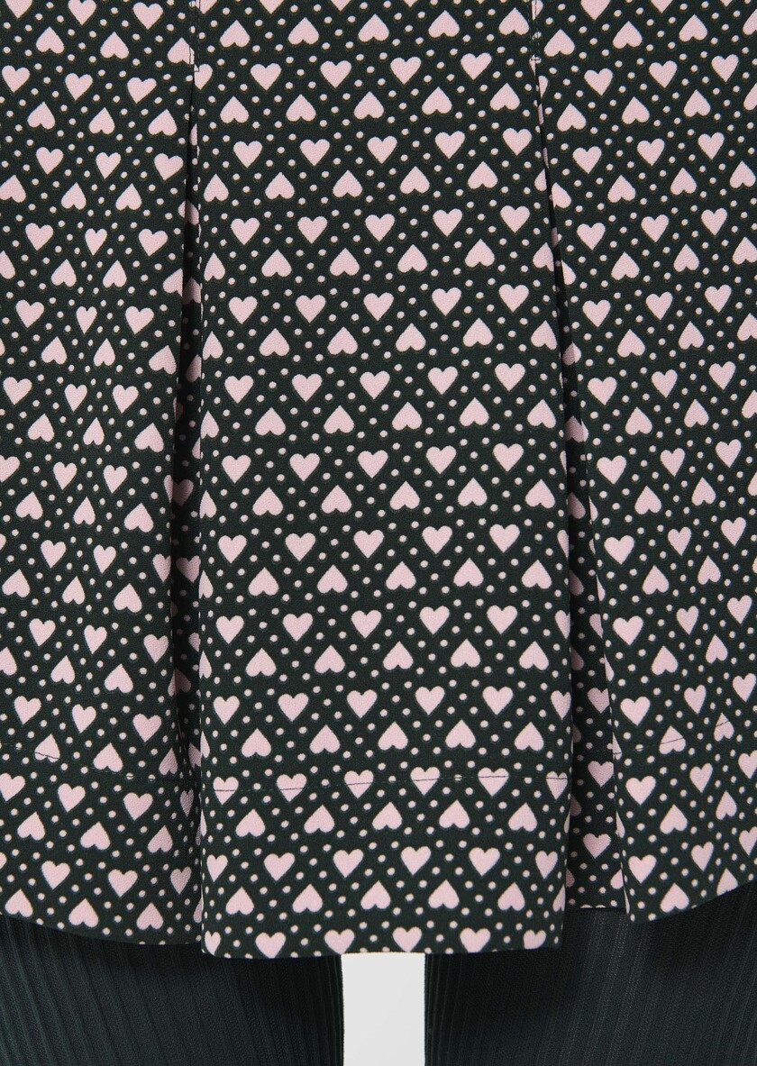 Justine Skirt green with small heart print Vert anglais TARA JARMON