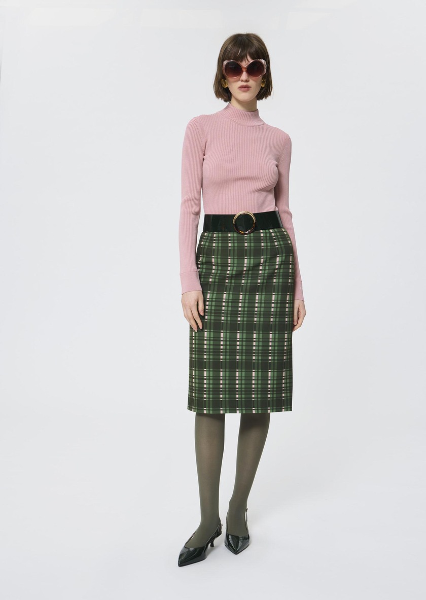 Jaden skirt green with a tartan check Cactus TARA JARMON