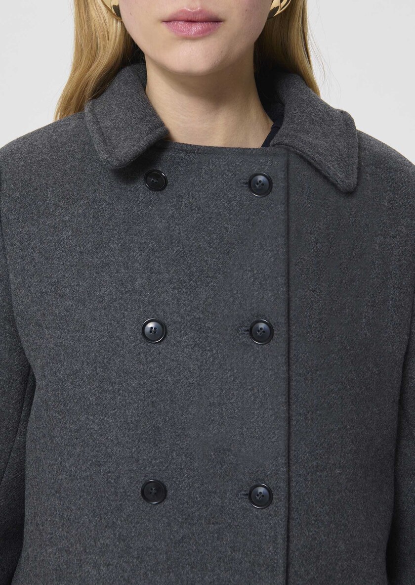 Marguerite Coat grey woolen cloth Grey TARA JARMON