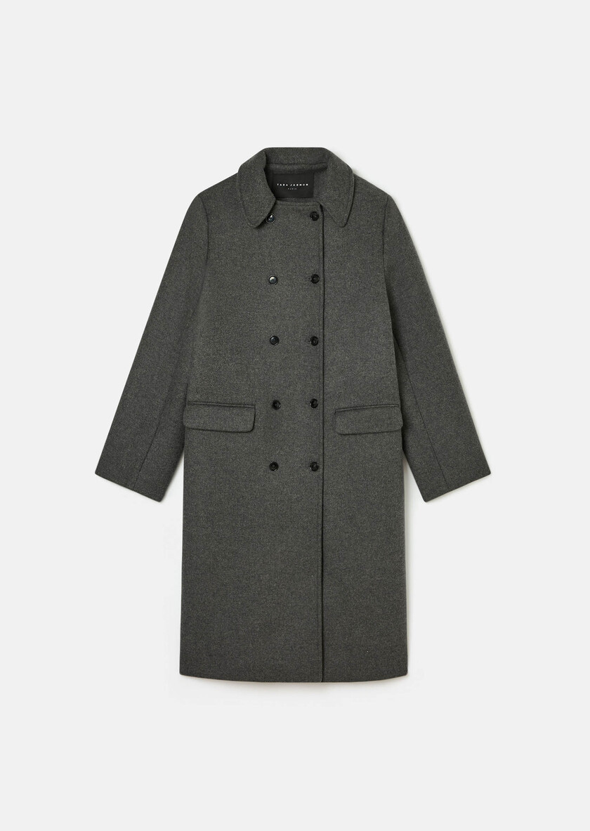Marguerite Coat grey woolen cloth Grey TARA JARMON