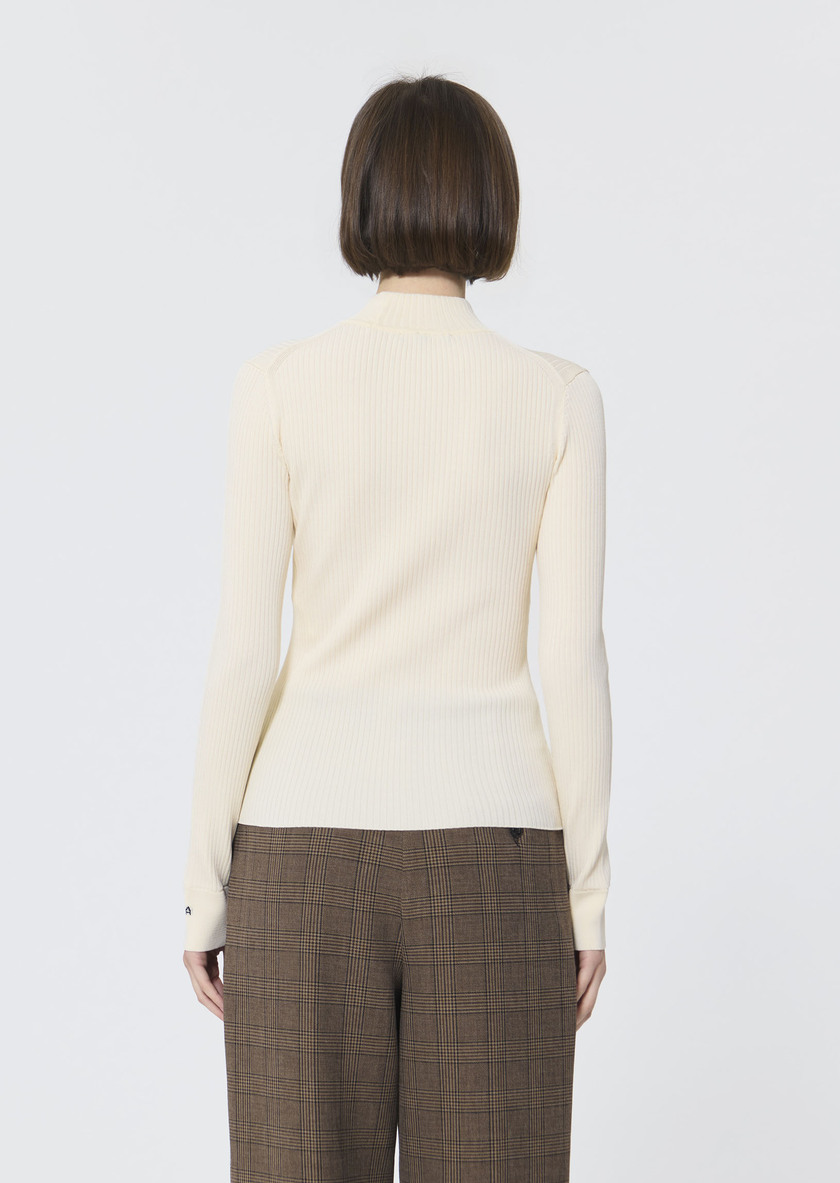 Prudie sweater ecru in extra-fine ribbed knit Off-white TARA JARMON