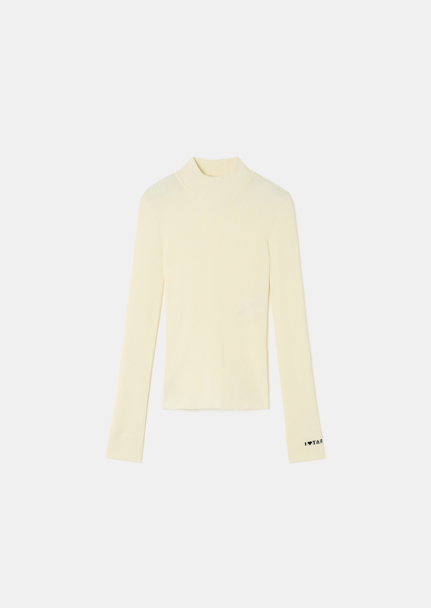 Prudie sweater ecru in extra-fine ribbed knit Off-white TARA JARMON