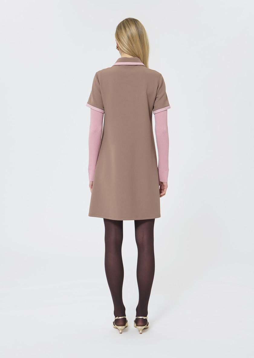 Rubina Dress beige double canvas Taupe color TARA JARMON