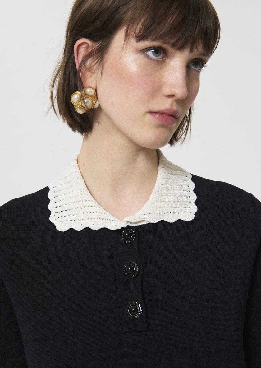 Ruiz sweater dress black mesh Black TARA JARMON