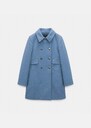 Marceau coat sky blue woolen cloth Horizon, Night TARA JARMON