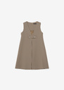 Raphaelle Dress beige wool Taupe color TARA JARMON