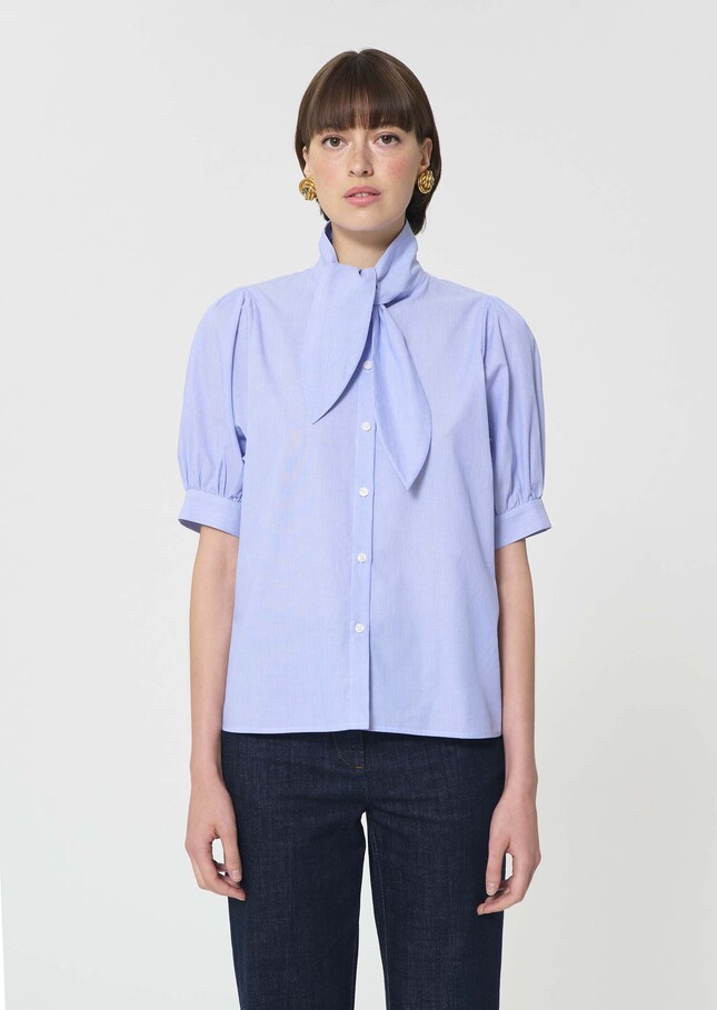 Candyce shirt blue with thin stripes Blue TARA JARMON