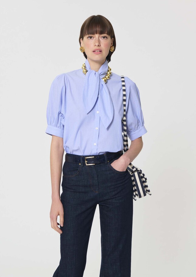 Candyce shirt blue with thin stripes Blue TARA JARMON