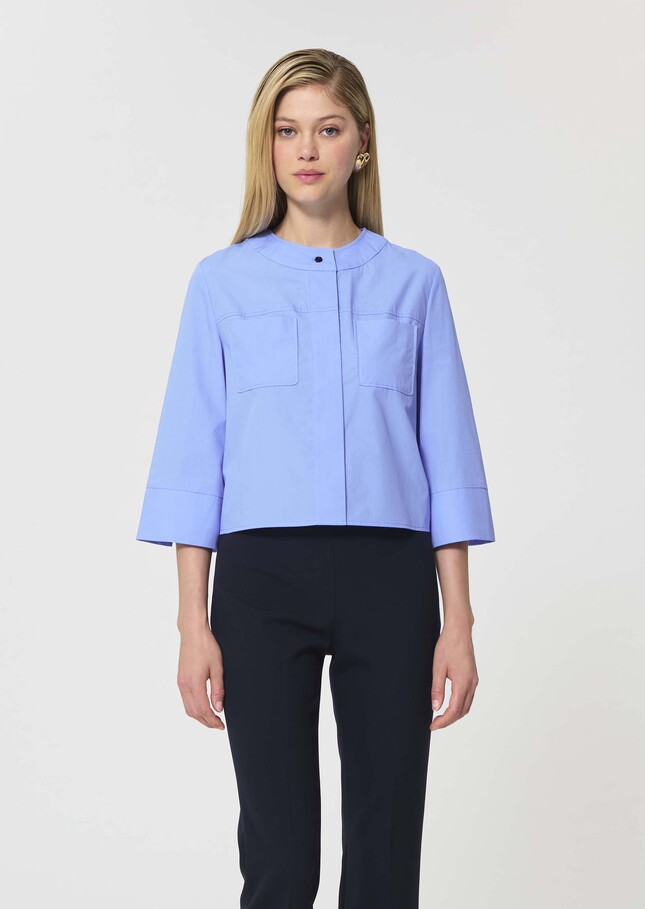 Cloé shirt sky blue poplin Horizon TARA JARMON