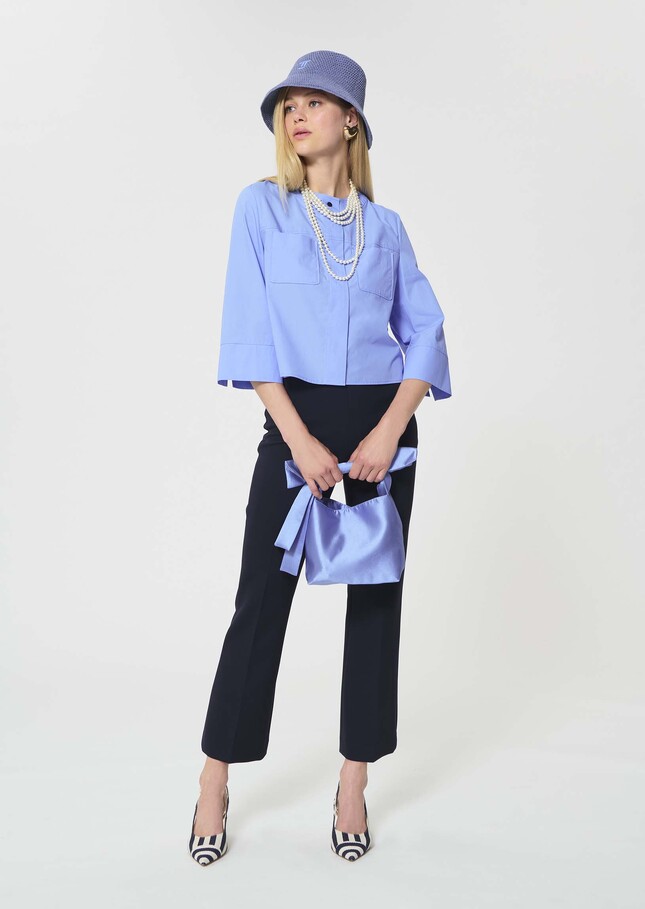 Cloé shirt sky blue poplin Horizon TARA JARMON