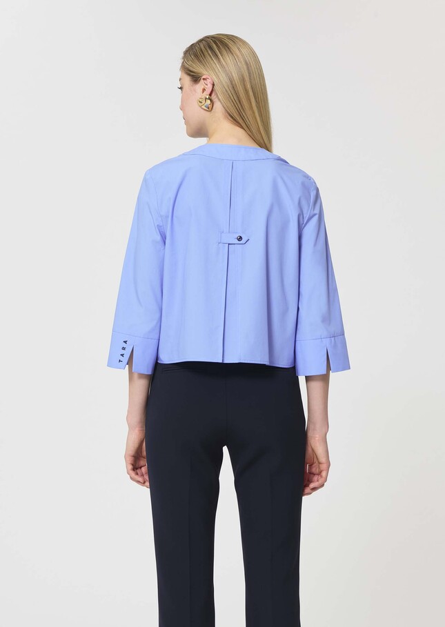 Cloé shirt sky blue poplin Horizon TARA JARMON