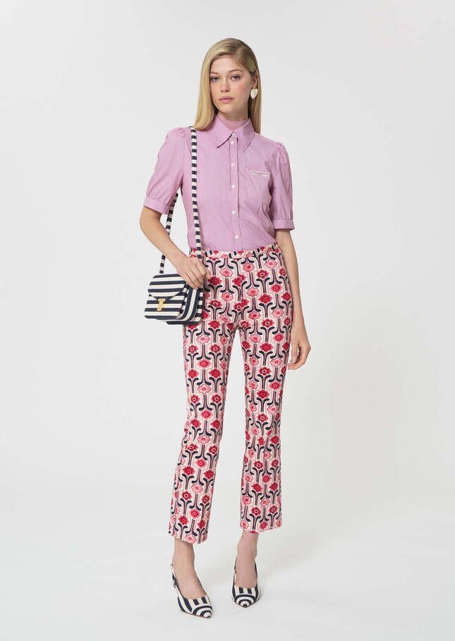 Celine shirt red with thin stripes Cerise TARA JARMON