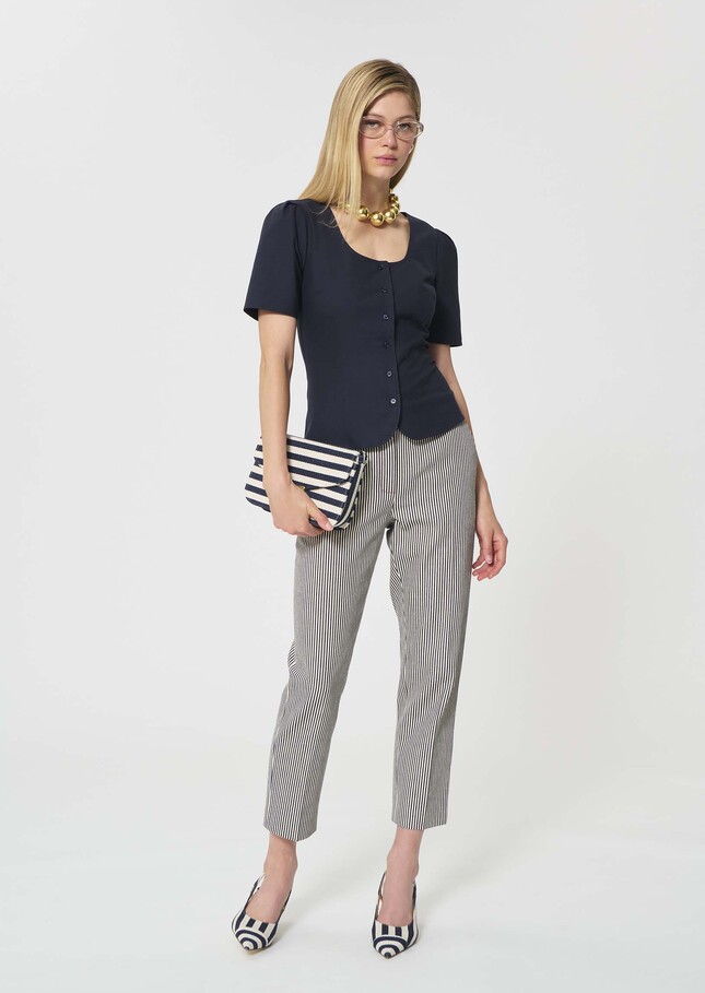 Camina shirt midnight blue poplin Night TARA JARMON