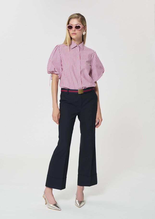 Caly Shirt red striped poplin Cerise TARA JARMON
