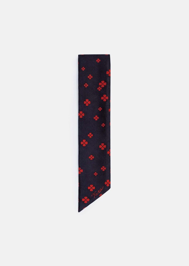 Eva tie midnight blue silk print Night TARA JARMON