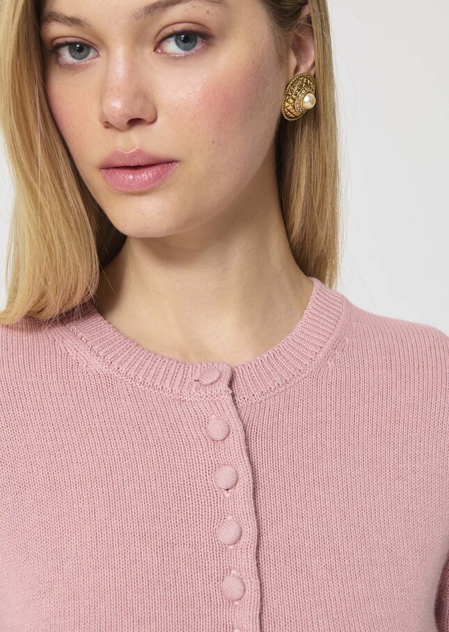 Gaia Vest pale pink cotton Blush TARA JARMON