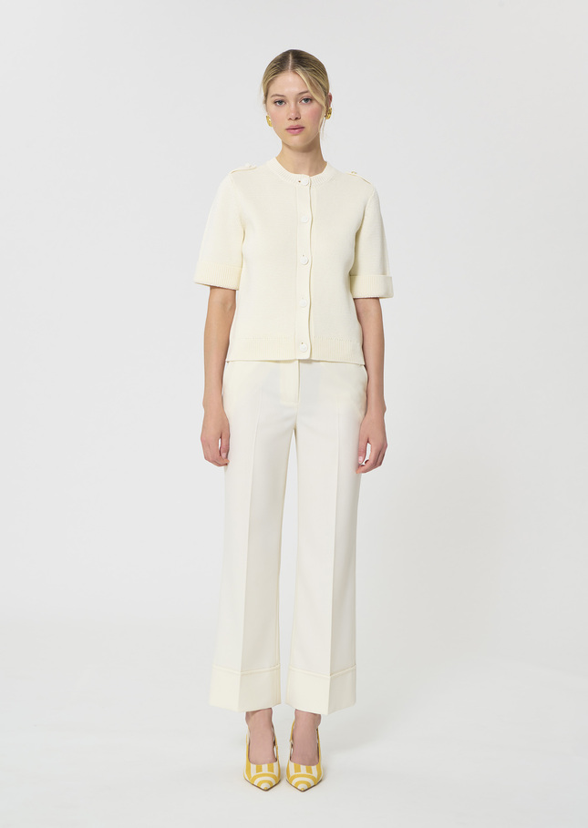 Gisèle Vest ecru cotton Off-white TARA JARMON