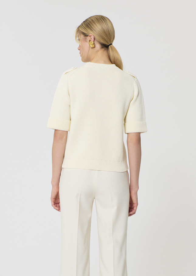 Gisèle Vest ecru cotton Off-white TARA JARMON