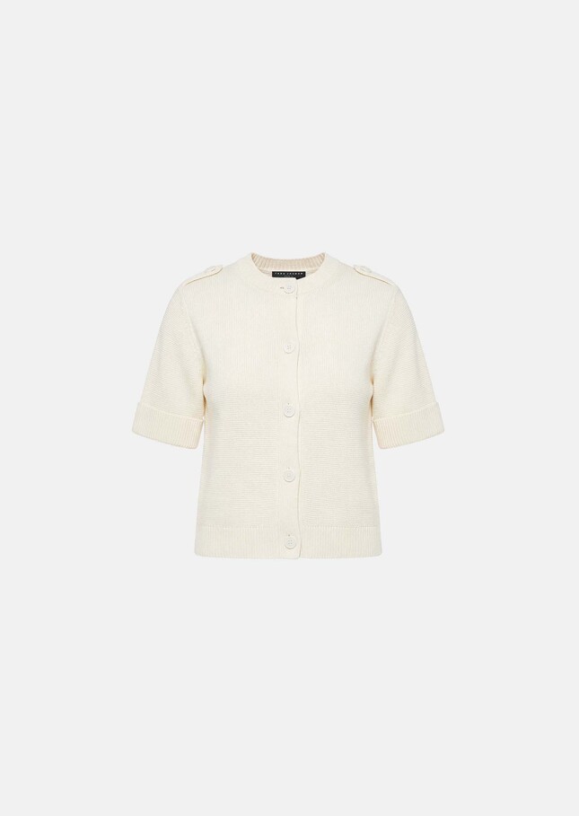Gisèle Vest ecru cotton Off-white TARA JARMON