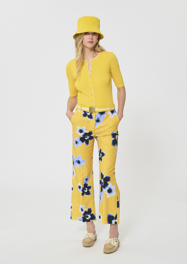 Gipsy Vest yellow ribbed knit Mimosa TARA JARMON