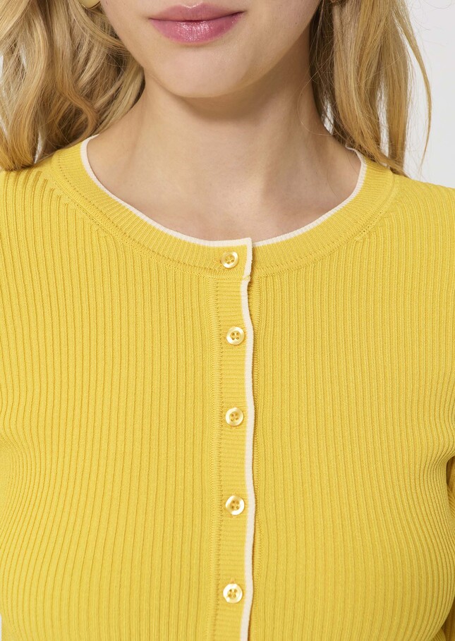 Gipsy Vest yellow ribbed knit Mimosa TARA JARMON