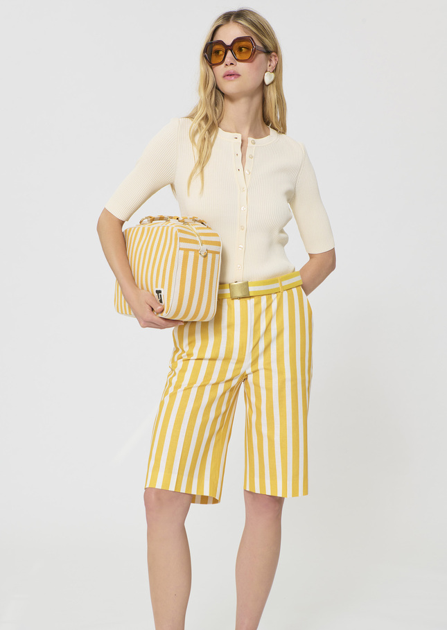 Gipsy Vest ecru ribbed knit Off-white TARA JARMON