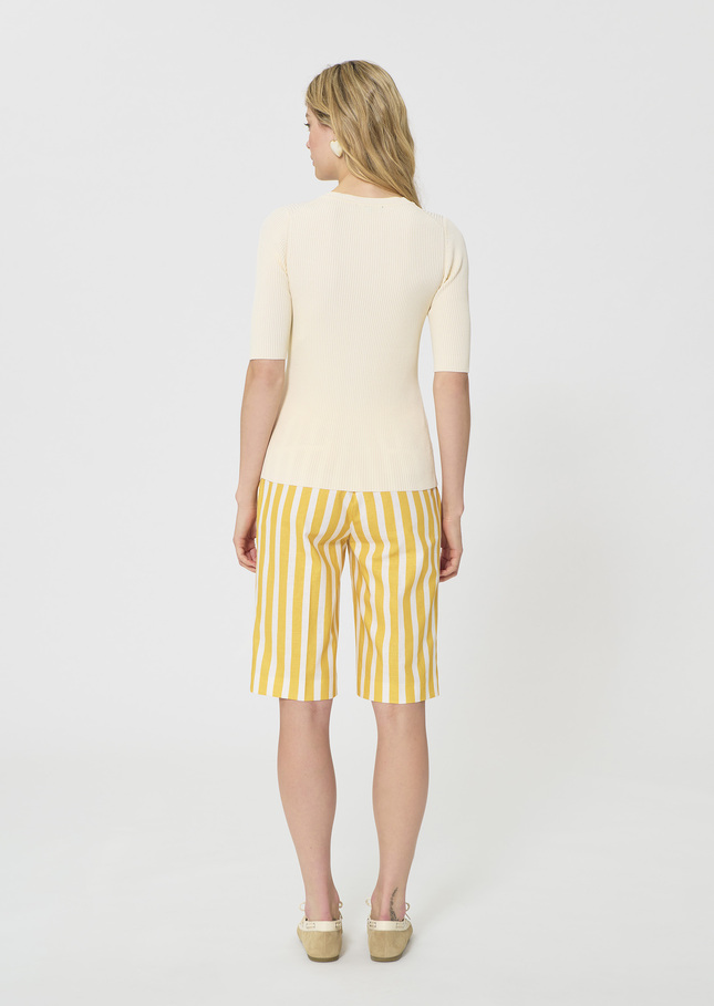 Gipsy Vest ecru ribbed knit Off-white TARA JARMON