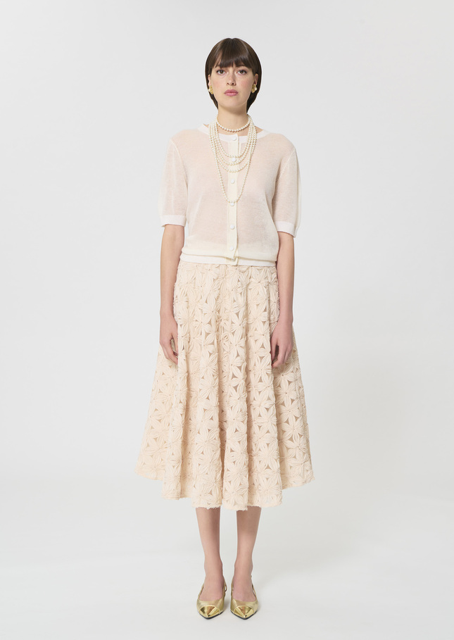Gillie Vest ecru in extra fine mohair Off-white TARA JARMON