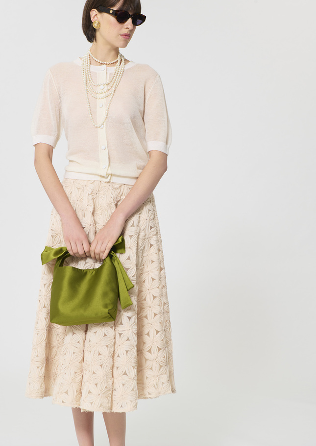 Gillie Vest ecru in extra fine mohair Off-white TARA JARMON