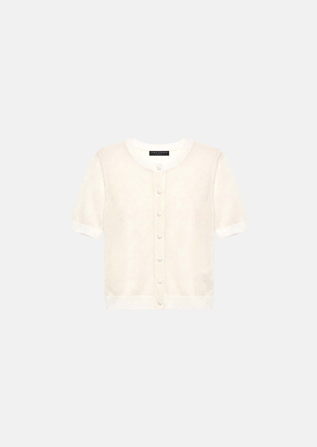 Gillie Vest ecru in extra fine mohair Off-white TARA JARMON