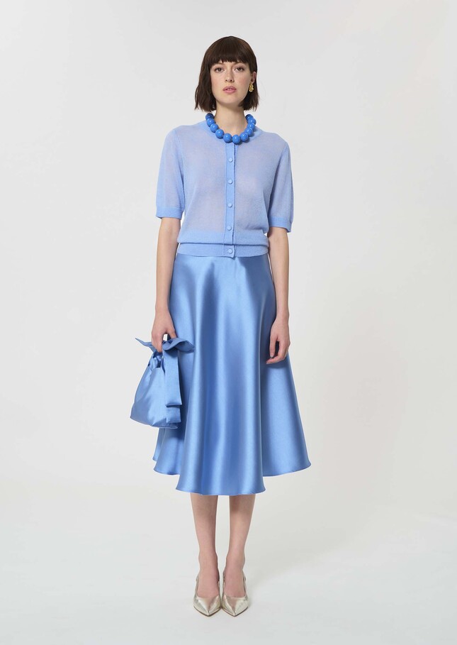 Gillie Vest sky blue in extra fine mohair Horizon TARA JARMON