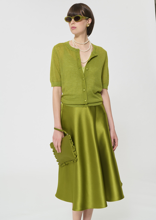 Gillie Vest extra fine green mohair Pomme TARA JARMON