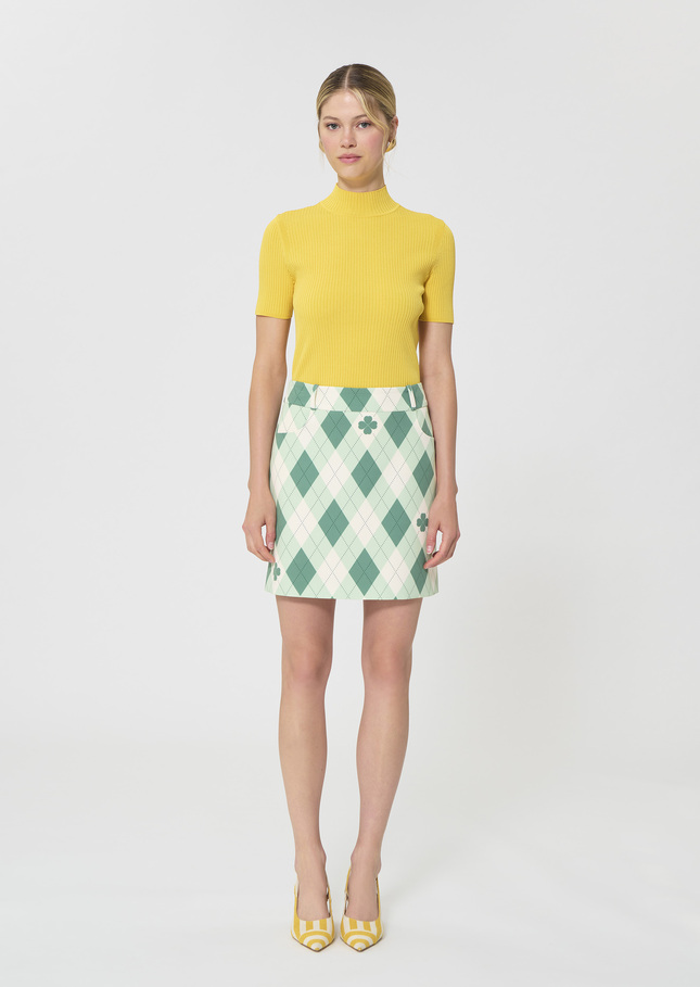 Janice Skirt ecru with patterns Jade TARA JARMON