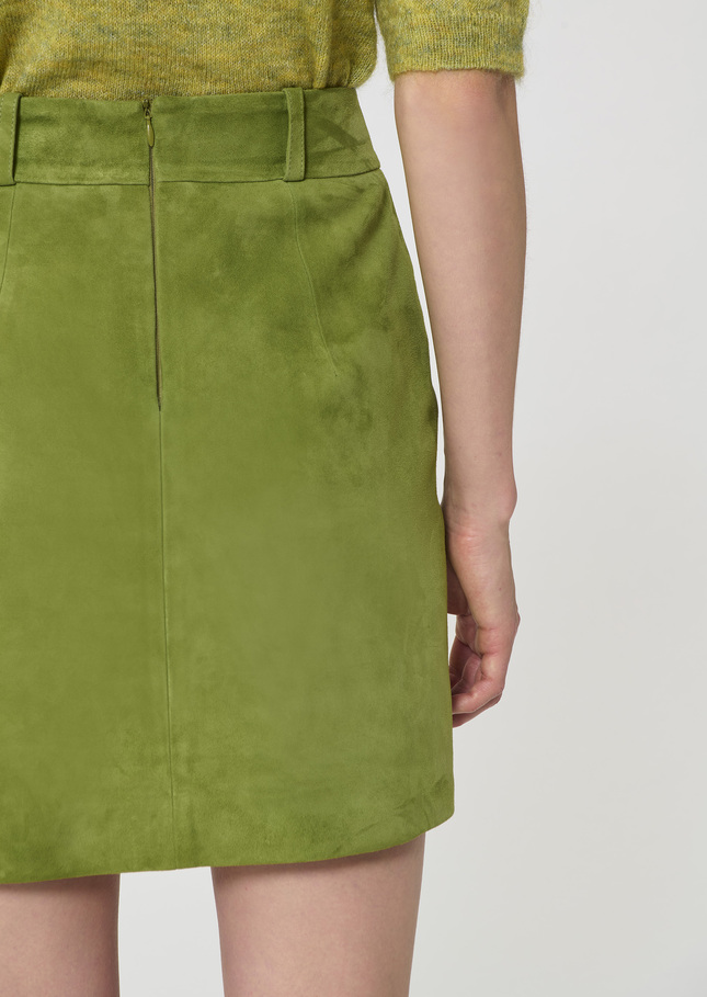 Janice Skirt green suede Pomme TARA JARMON