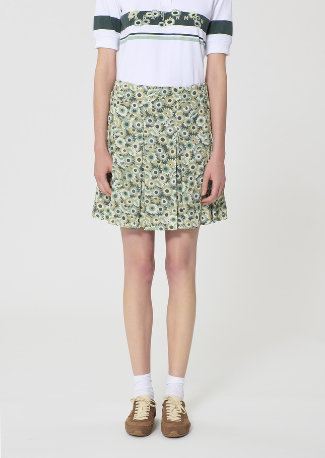 Justine Skirt green floral print Vert anglais TARA JARMON