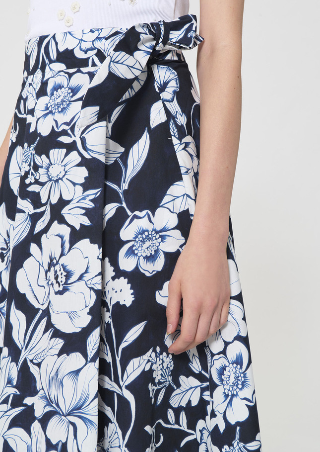 Jolly Skirt midnight blue floral print cotton Night TARA JARMON