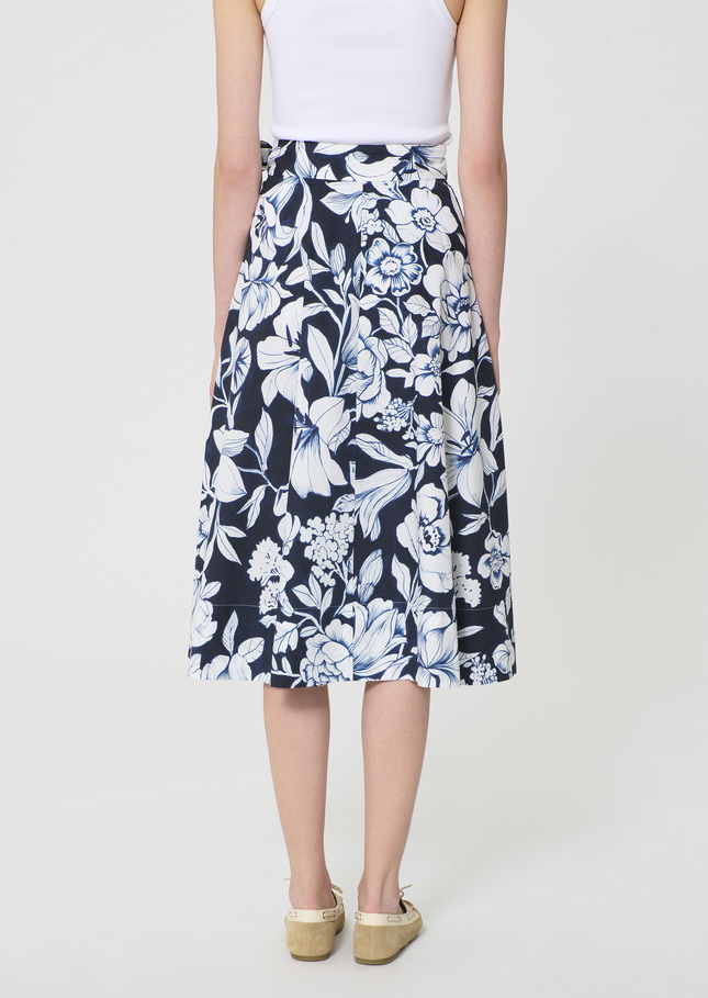 Jolly Skirt midnight blue floral print cotton Night TARA JARMON