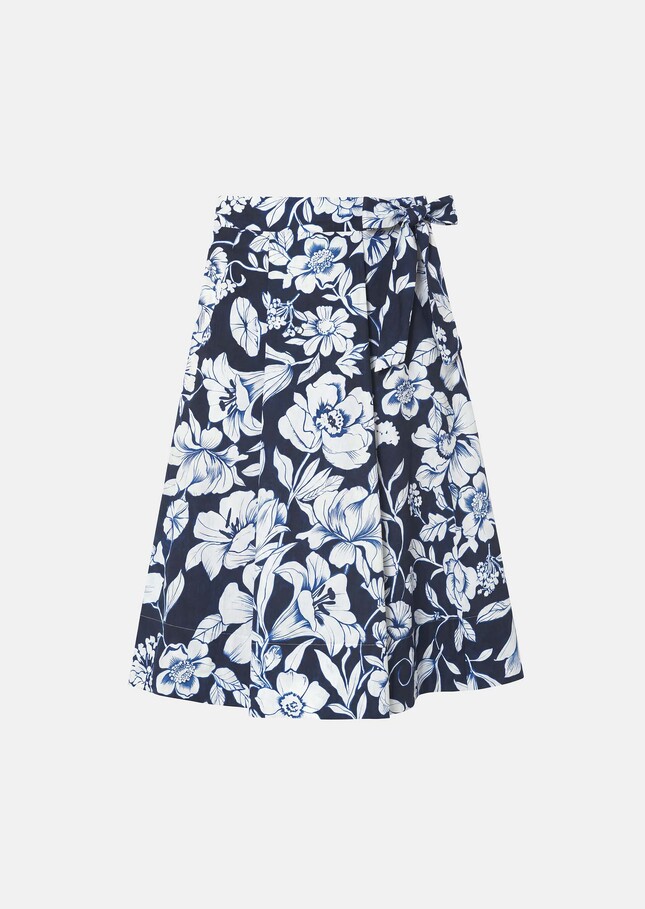 Jolly Skirt midnight blue floral print cotton Night TARA JARMON