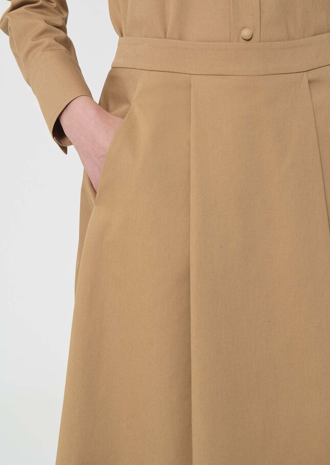 Joel Skirt beige cotton gabardine Miel TARA JARMON