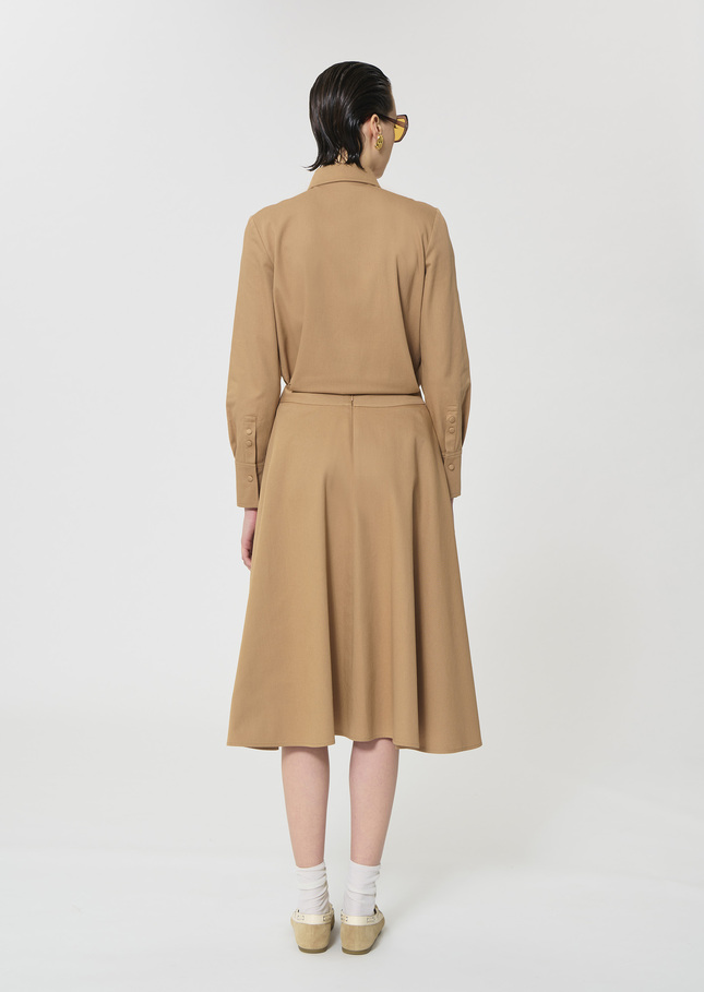 Joel Skirt beige cotton gabardine Miel TARA JARMON