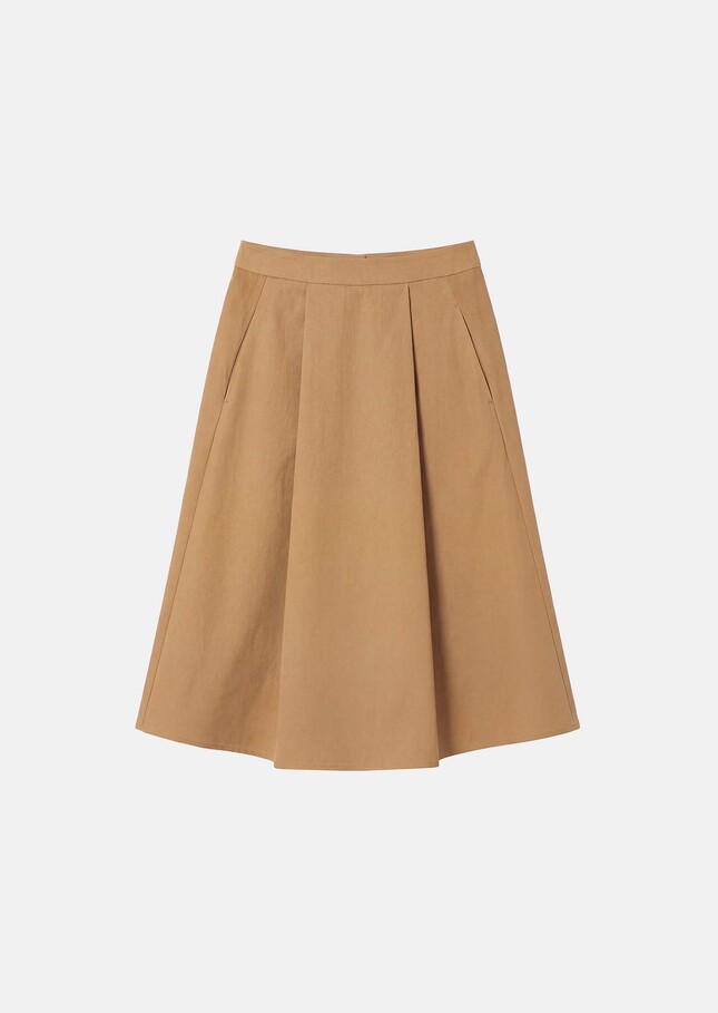 Joel Skirt beige cotton gabardine Miel TARA JARMON