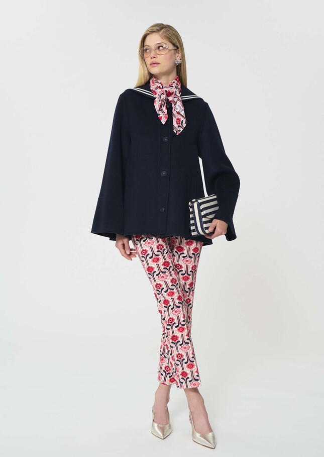 Melody Coat midnight blue double-faced wool Night TARA JARMON
