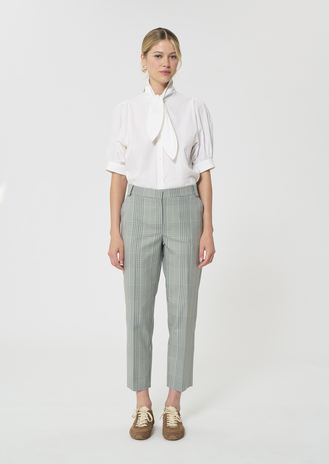 Polo Trousers Dark green Prince of Wales check Vert anglais TARA JARMON