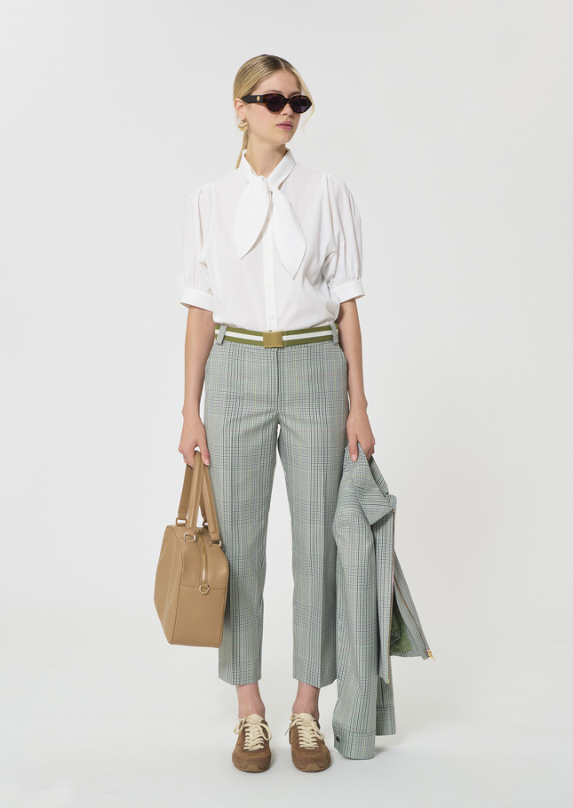 Polo Trousers Dark green Prince of Wales check Vert anglais TARA JARMON