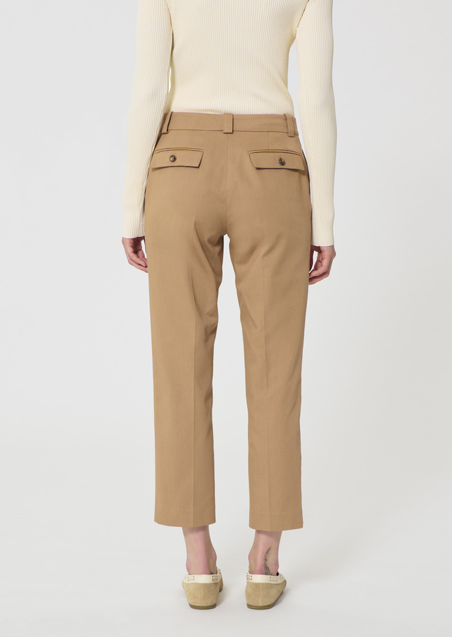 Polo Trousers beige cotton garbardine Miel TARA JARMON
