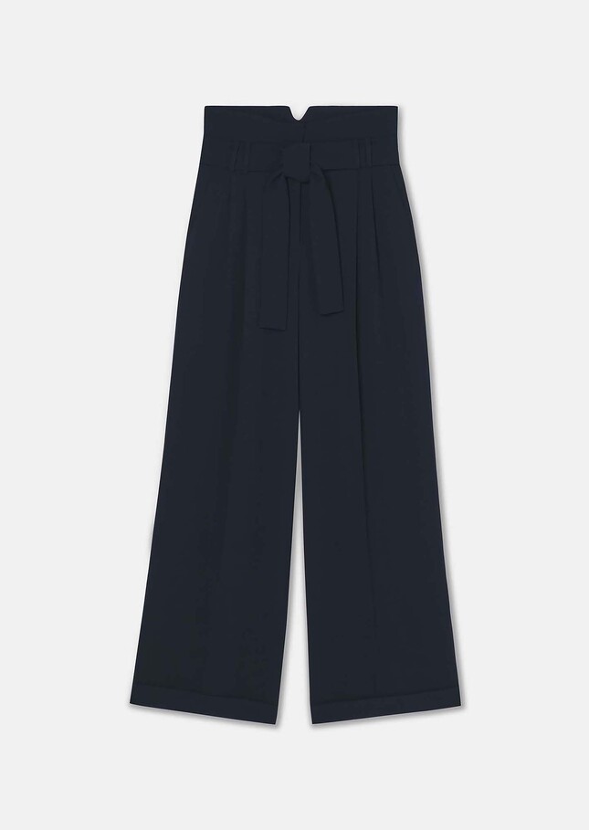 Pia Pants midnight blue in fluid crepe Night TARA JARMON